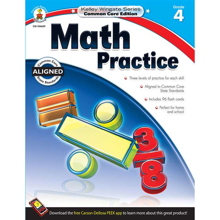 Shop Math Practice Book Gr 4 - Cd-104629 By Carson Dellosa