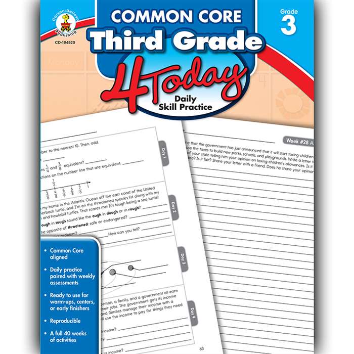 Third Grade 4 Today Common Core, CD-104820