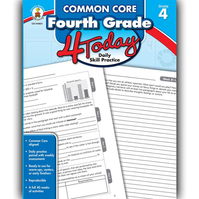 Fourth Grade 4 Today Common Core, CD-104821