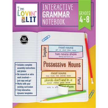 Im Lovin Lit Grammar Notebk Gr 4-8 Interactive, CD-105004