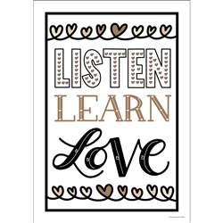 Listen Learn Love Poster Simply Stylish, CD-106052