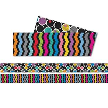 Colorful Chalkboard Straight Border Two Sided, CD-108197