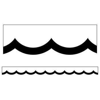 Black & White Wavy Scalloped Border Simply Stylish, CD-108357