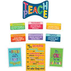 Teach Peace Bulletin Board Set One World, CD-110489
