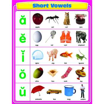 Short Vowels Chartlet By Carson Dellosa