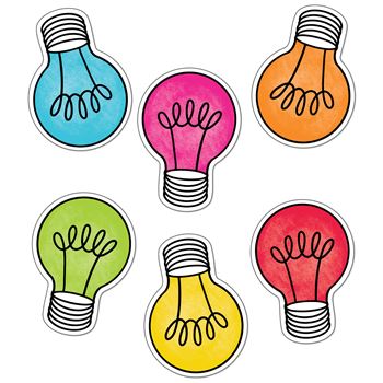 Colorful Light Bulbs Cut-Outs Light Bulb Moments, CD-120627