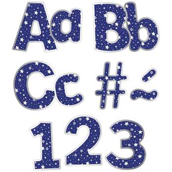 Navy With Silver Stars Ez Letters Sparkle And Shin, CD-130088