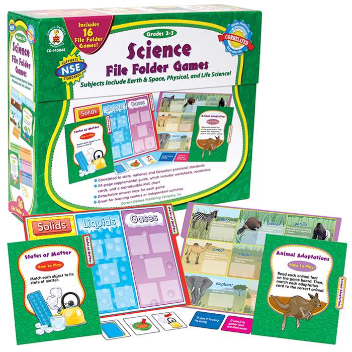 Science File Folder Games Grade 2-3 By Carson Dellosa