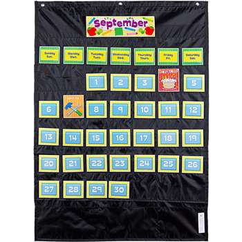 Deluxe Calendar Pocket Chart Black, CD-158574