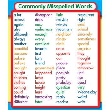 Commonly Misspelled Words Stickers By Carson Dellosa