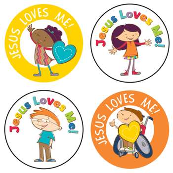 Jesus Loves Me Stickers 72 Pc, CD-168160