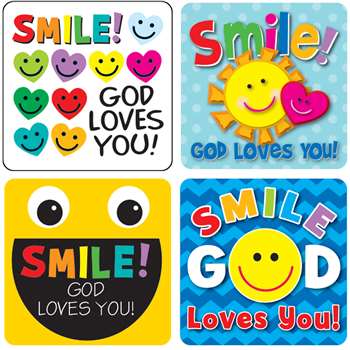 Smile God Loves You Stickers, CD-168167