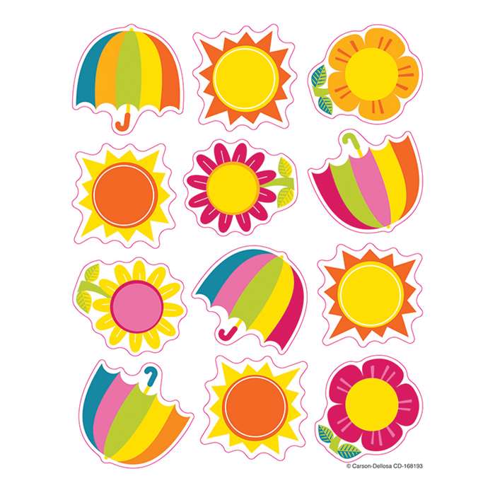 Spring Showers & Sun Shape Stickers, CD-168193