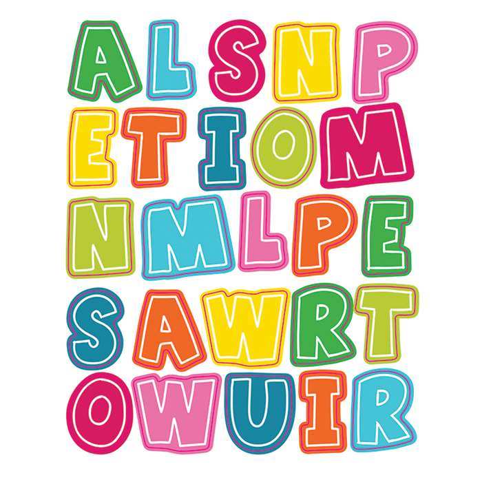 School Pop Alphabet Uppercase Shape Stickers, CD-168204