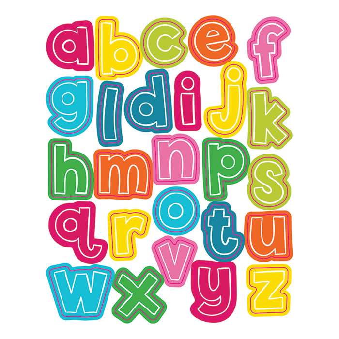 School Pop Alphabet Lowercase Shape Stickers, CD-168205