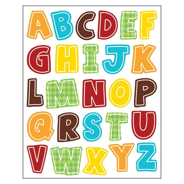 Hipster Alphabet Uppercase Shape Stickers, CD-168211
