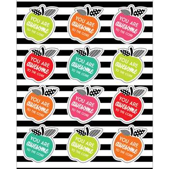 Brights Motivational Apples Stickrs Black White & , CD-168298