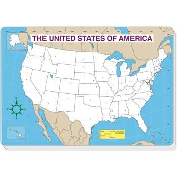 Jumbo Map Pad Us Blank 30/Pk 16 X 10-3/4 By Carson Dellosa