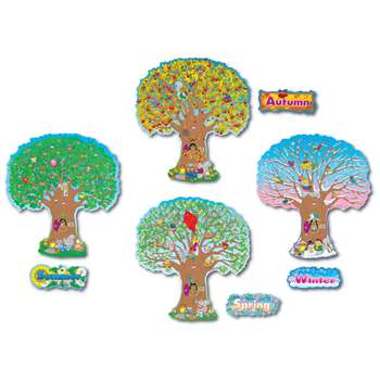 Four Seasons Trees 4 - 25" Tall Bulletin Board Set By Carson Dellosa