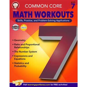 Shop Gr 7 Common Core Math Workouts Book - Cd-404221 By Carson Dellosa