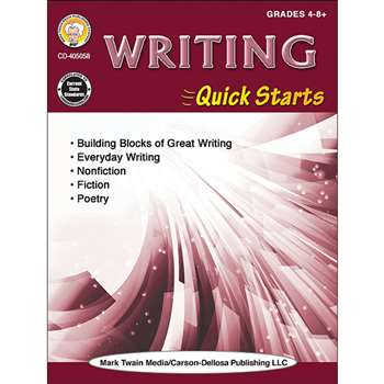 Writing Quick Starts Workbk Gr 4-8+, CD-405058