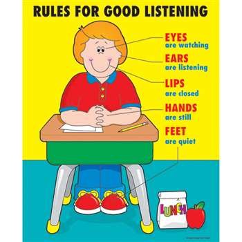 Chartlet Rules For Good Listening 17 X 22 By Carson Dellosa