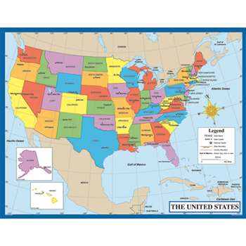 Chartlet Map Of The Us 17 X 22 17 X 22 By Carson Dellosa