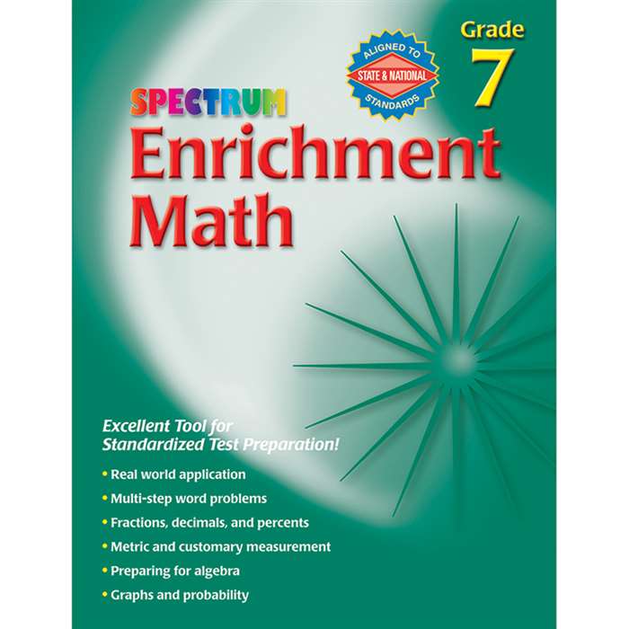 Spectrum Enrichment Math Workbook Gr 7 By Carson Dellosa