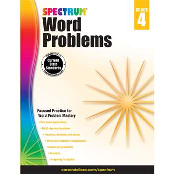 Spectrum Gr4 Word Problems Workbook, CD-704490