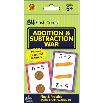 Add & Subtract War Flash Cards, CD-734083