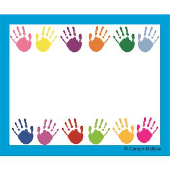 Handprints Name Tags Self-Adhesive 40 Ct By Carson Dellosa