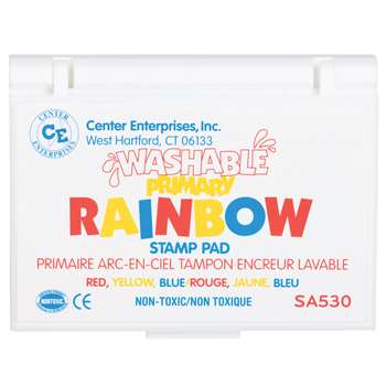 Stamp Pad Rainbow Primary 3 Colors Washable By Center Enterprises