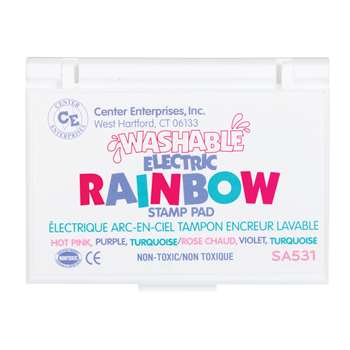 Stamp Pad Rainbow Electric 3 Colors Washable By Center Enterprises