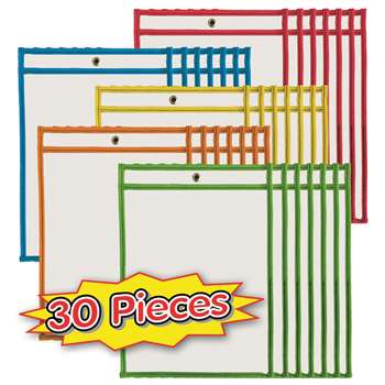 Dry Erase Pockets Asrtd Colors 30Bx, CHL29030