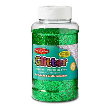 Glitter 16 Oz Bottle Green, CHL41125