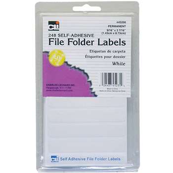 File Folder Labels White, CHL45235