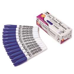 12Ct Blue Bullet Tip Dry Erase Markers Pocket Styl, CHL47315