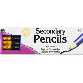Pencil Secondary Black With Eraser, CHL65502