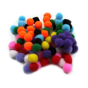 Pom Poms 1.5&quot; Asst Colors 100Ct, CHL69100