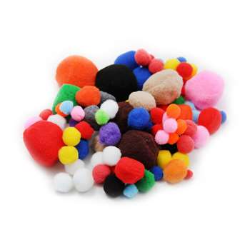 Pom Poms Asst Sizes & Colors 100Ct, CHL69310