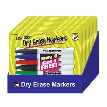 12 Pks Of 5 Pocket Dry Erase Marker Low Odor, CHL76840ST