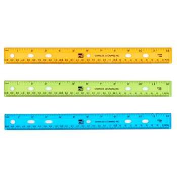 Translucent 12&quot; Plastic Ruler Asst Colors, CHL77336