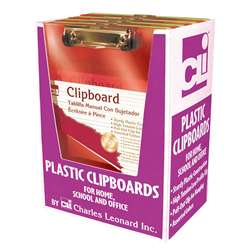 Clipboard Plastic Asrtd Colors 12Pk, CHL89770CD