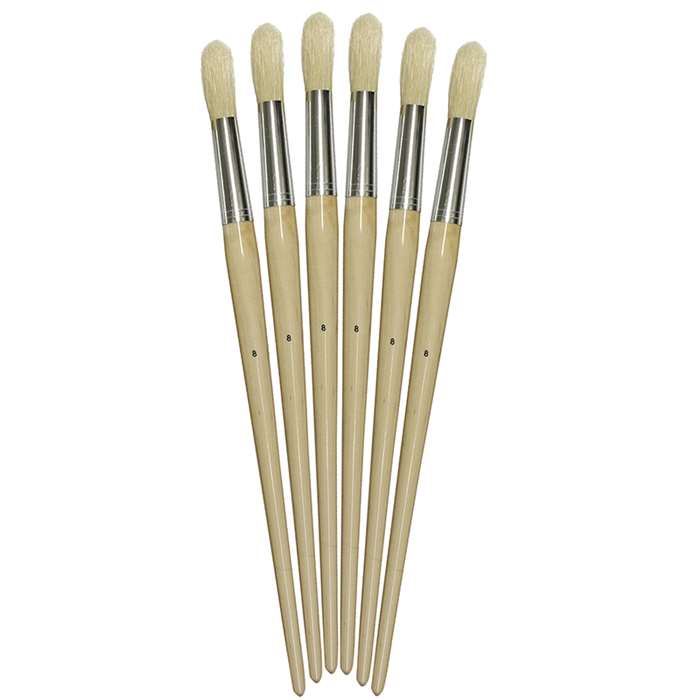 Long Handle Round Brush Size 8 16Mm Set Of 6, CK-514108