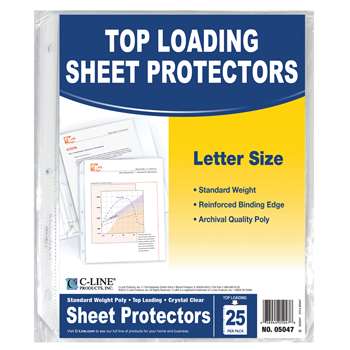 C Line Crystal Clear 25Pk Standard Weight Sheet Protectors By C-Line