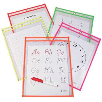 Reusable Dry Erase Pockets 10/Pk By C-Line