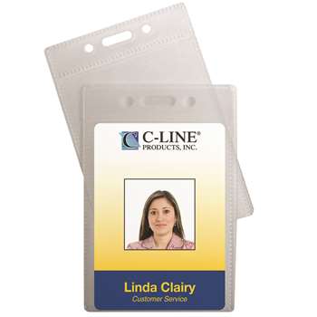 C Line Poly Id Badge Holder Vertical 12 Pk By C-Line