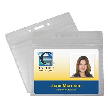 Zippered Badge Holders Horizontal 50Pk By C-Line