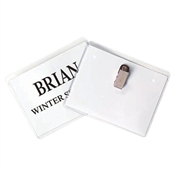 Clip Style Name Badge Holder Kit White 11x8-1/2, CLI95543