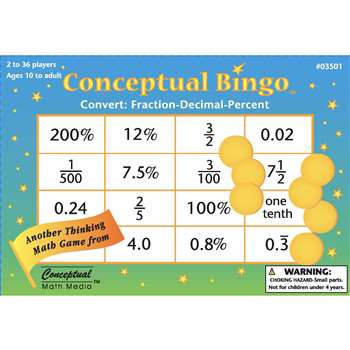 Conceptual Bingo Convert Fraction Decimal Percent By Conceptual Math Media